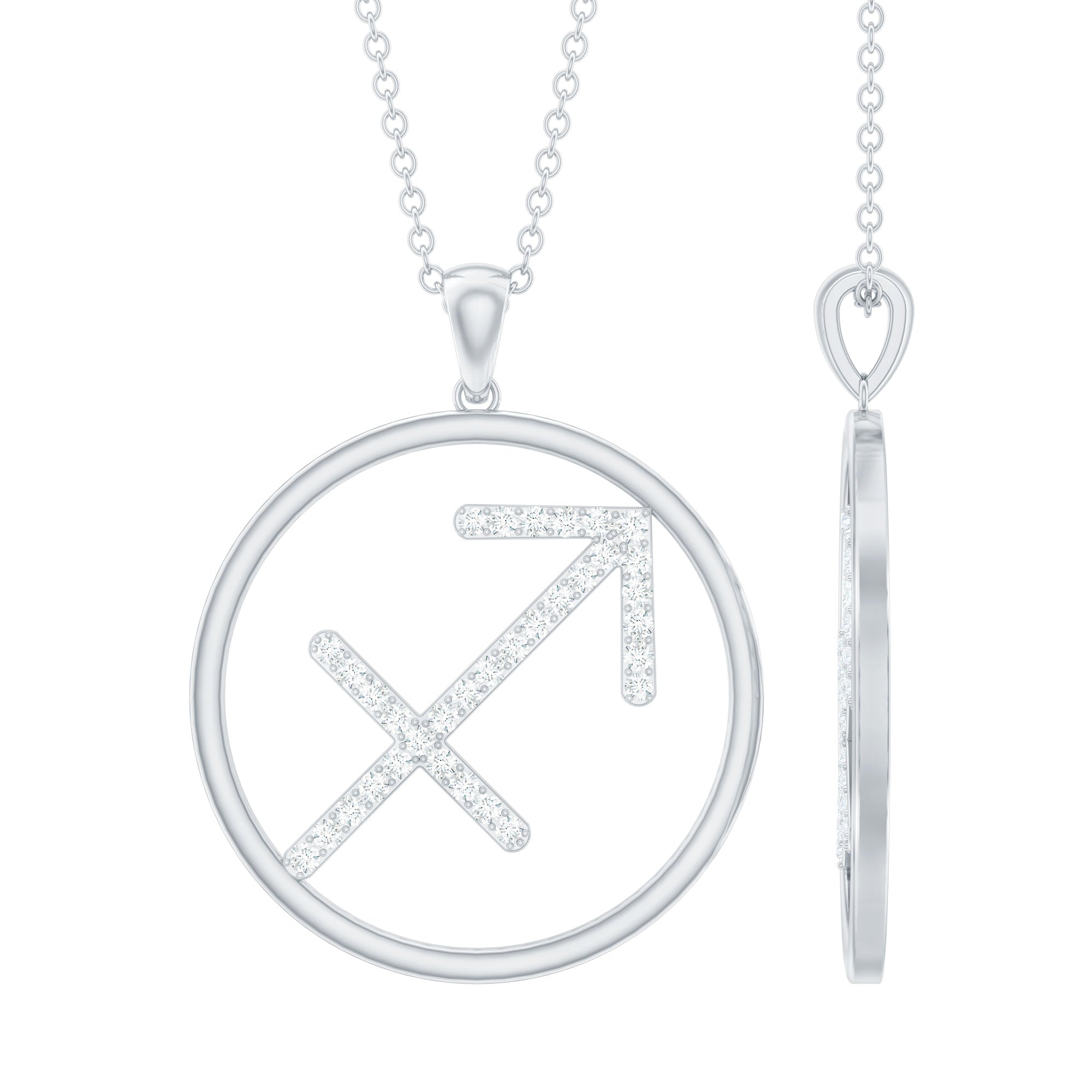 Certified Moissanite Sagittarius Zodiac Sign Necklace