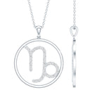 Certified Moissanite Capricorn Zodiac Necklace D-VS1 - Rosec Jewels