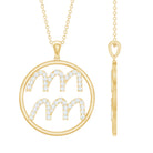 Certified Moissanite Zodiac Aquarius Pendant Necklace D-VS1 - Rosec Jewels