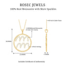 Certified Moissanite Zodiac Aquarius Pendant Necklace D-VS1 - Rosec Jewels