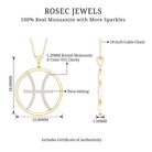 Certified Moissanite Pisces Zodiac Sign Pendant Necklace D-VS1 - Rosec Jewels