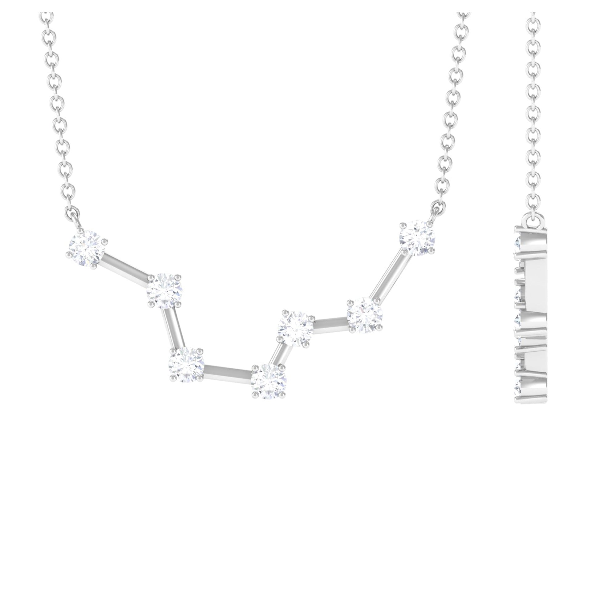 Moissanite Constellation Pisces Zodiac Sign Necklace Moissanite - ( D-VS1 ) - Color and Clarity - Rosec Jewels