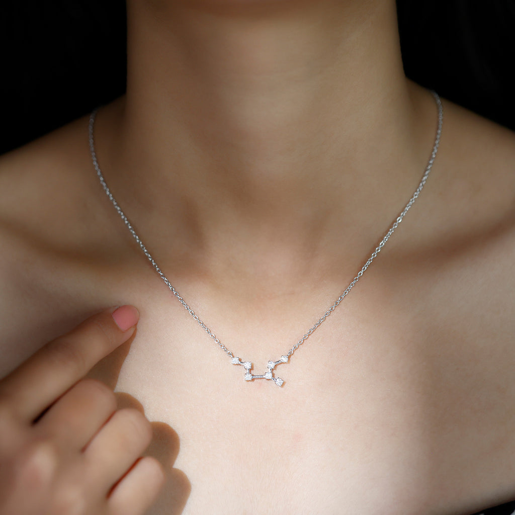 Rosec Jewels - Moissanite Constellation Pisces Zodiac Sign Necklace