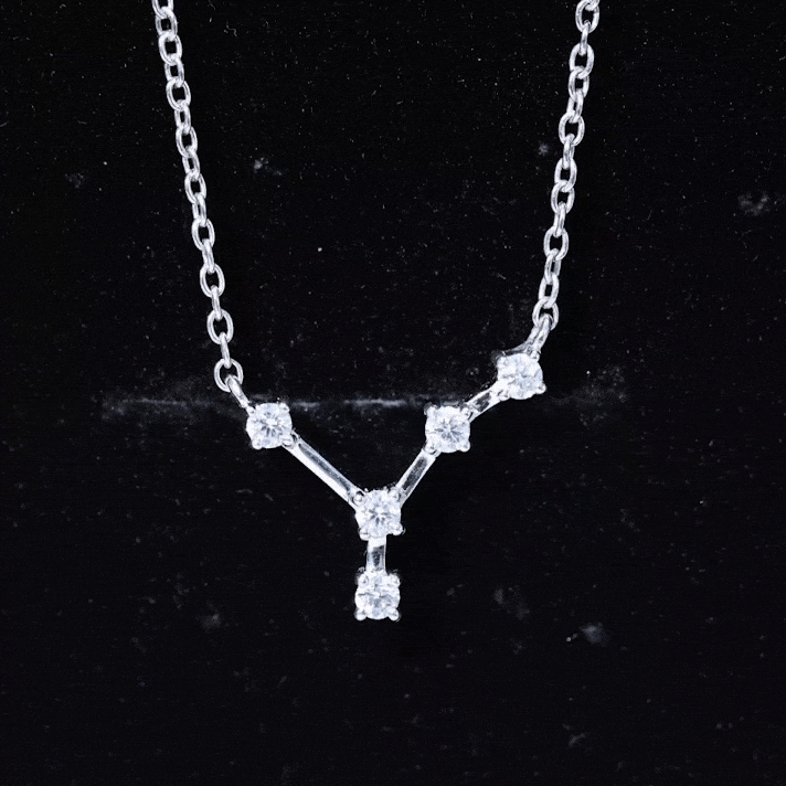 Moissanite Constellation Cancer Zodiac Sign Necklace Moissanite - ( D-VS1 ) - Color and Clarity - Rosec Jewels