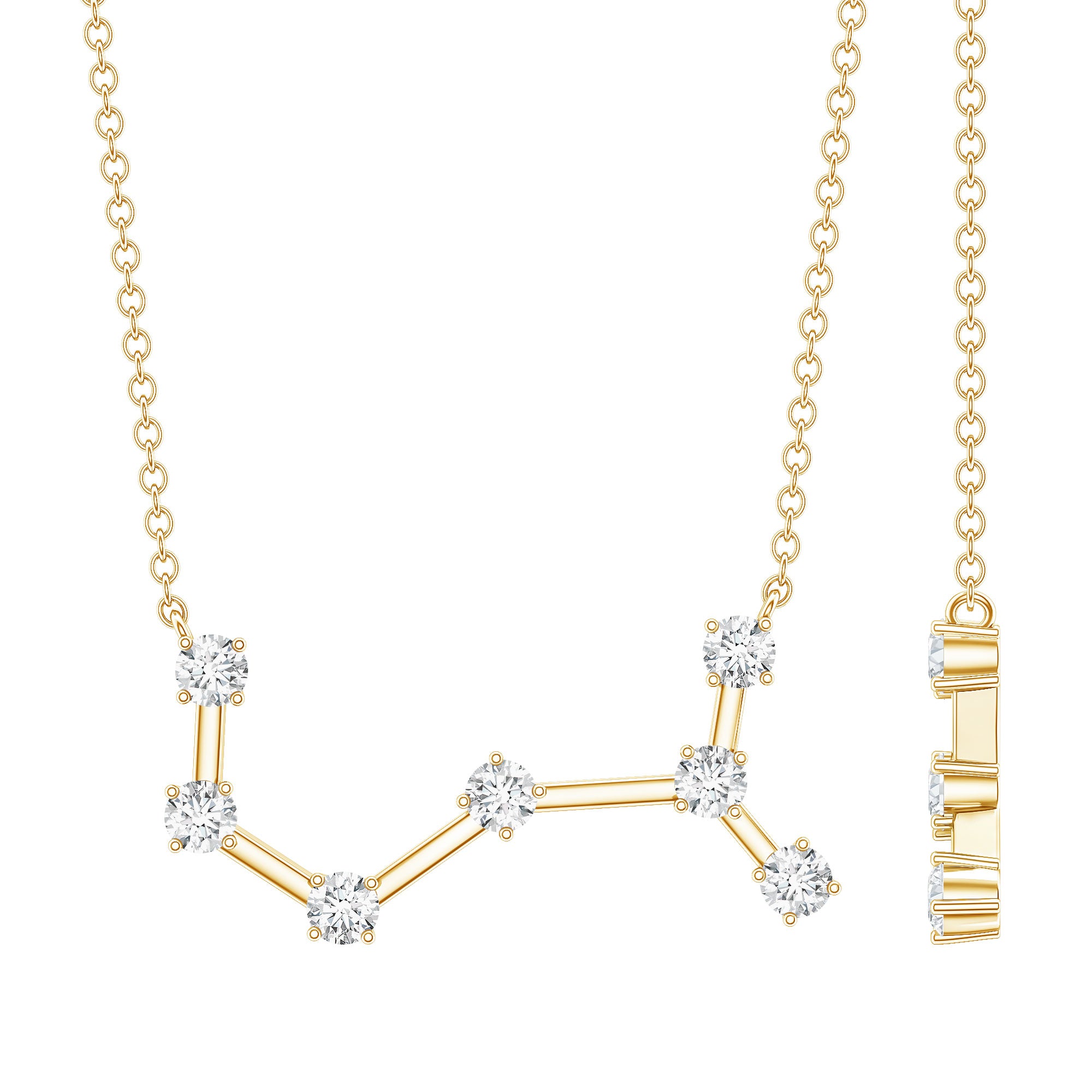 Certified Moissanite Constellation Scorpio Zodiac Necklace D-VS1 - Rosec Jewels