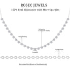 Round Moissanite Bridal Station Chain Necklace - Rosec Jewels
