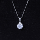 2 Carat Cubic Zirconia Solitaire Necklace with Silver Chain AAAAA 92.5 Sterling Silver - Rosec Jewels