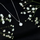 2 Carat Cubic Zirconia Solitaire Necklace with Silver Chain AAAAA 92.5 Sterling Silver - Rosec Jewels