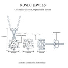 Certified 3.9 Carat Round Cubic Zirconia Solitaire Necklace and Earrings Set AAAAA 92.5 Sterling Silver - Rosec Jewels