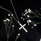 Certified Cubic Zirconia Christian Cross Necklace With Silver Chain AAAAA 92.5 Sterling Silver - Rosec Jewels