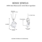 Minimal Moissanite Solitaire Pendant in Silver - Rosec Jewels