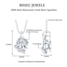 2.2 Carat Certified Moissanite Designer Teardrop Pendant D-VS1 - Rosec Jewels