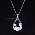1 Carat Designer Moissanite Teardrop Pendant Necklace in Silver D-VS1 92.5 Sterling Silver - Rosec Jewels