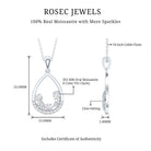 1 Carat Designer Moissanite Teardrop Pendant Necklace in Silver D-VS1 92.5 Sterling Silver - Rosec Jewels