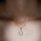 Designer Moissanite Teardrop Pendant Necklace D-VS1 - Rosec Jewels