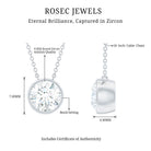 Bezel Set Cubic Zirconia Solitaire Necklace with Silver Chain AAAAA 92.5 Sterling Silver - Rosec Jewels