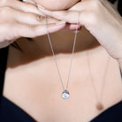 Bezel Set Cubic Zirconia Solitaire Necklace with Silver Chain AAAAA 92.5 Sterling Silver - Rosec Jewels