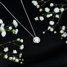 Bezel Set Cubic Zirconia Solitaire Necklace with Silver Chain AAAAA 92.5 Sterling Silver - Rosec Jewels