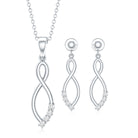 Certified Moissanite Infinity Necklace and Earrings Set D-VS1 - Rosec Jewels