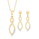 Certified Moissanite Infinity Necklace and Earrings Set D-VS1 - Rosec Jewels