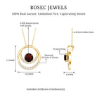 Garnet and Diamond Promise Eternity Pendant Necklace AAA - Rosec Jewels