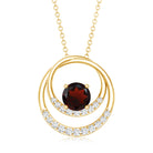 Garnet and Diamond Promise Eternity Pendant Necklace AAA - Rosec Jewels
