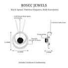 Natural 2.6 Carat Black Spinel Double Circle Necklace with Diamond AAA - Rosec Jewels