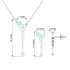 Natural Ethiopian Opal Teardrop Jewelry Set with Moissanite Ethiopian Opal - ( AAA ) - Quality - Rosec Jewels