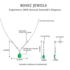 Certified Real Emerald Bridal Necklace and Earrings Set AAA - Rosec Jewels