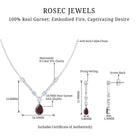 Garnet Drop & Dangle Necklace and Earrings Set with Moissanite AAA - Rosec Jewels