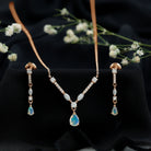 Natural Ethiopian Opal and Moissanite Teardrop Jewelry Set AAA - Rosec Jewels