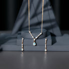 Natural Ethiopian Opal and Moissanite Teardrop Jewelry Set AAA - Rosec Jewels