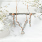 Natural Ethiopian Opal and Moissanite Teardrop Jewelry Set AAA - Rosec Jewels