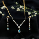 Natural Ethiopian Opal and Moissanite Teardrop Jewelry Set AAA - Rosec Jewels