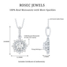 1 Carat Moissanite Vintage Inspired Necklace for Wedding D-VS1 92.5 Sterling Silver - Rosec Jewels