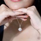 1 Carat Moissanite Vintage Inspired Necklace for Wedding D-VS1 92.5 Sterling Silver - Rosec Jewels