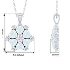 Heart Shape Moonstone and Diamond Flower Pendant Moonstone - ( AAA ) - Quality - Rosec Jewels