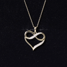 Certified Moissanite Heart and Infinity Necklace with Silver Chain D-VS1 92.5 Sterling Silver - Rosec Jewels