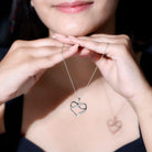 Certified Moissanite Heart and Infinity Necklace with Silver Chain D-VS1 92.5 Sterling Silver - Rosec Jewels
