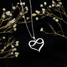 Certified Moissanite Heart and Infinity Necklace with Silver Chain D-VS1 92.5 Sterling Silver - Rosec Jewels