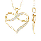 Certified Moissanite Heart and Infinity Necklace with Silver Chain D-VS1 14K Yellow Gold Plated Silver - Rosec Jewels