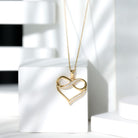 Certified Moissanite Heart and Infinity Necklace with Silver Chain D-VS1 14K Yellow Gold Plated Silver - Rosec Jewels