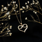 Certified Moissanite Heart and Infinity Necklace with Silver Chain D-VS1 14K Yellow Gold Plated Silver - Rosec Jewels