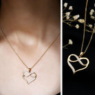 Certified Moissanite Heart and Infinity Necklace with Silver Chain D-VS1 14K Yellow Gold Plated Silver - Rosec Jewels