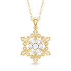 Vintage Inspired Moissanite Snowflake Pendant Necklace D-VS1 - Rosec Jewels
