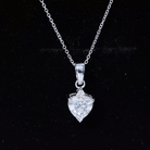 Sterling Silver 2 Carat Moissanite Heart Pendant Necklace D-VS1 92.5 Sterling Silver - Rosec Jewels