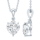Sterling Silver 2 Carat Moissanite Heart Pendant Necklace D-VS1 92.5 Sterling Silver - Rosec Jewels