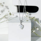 Sterling Silver 2 Carat Moissanite Heart Pendant Necklace D-VS1 92.5 Sterling Silver - Rosec Jewels