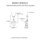 Certified Moissanite Solitaire Heart Pendant Necklace Moissanite - ( D-VS1 ) - Color and Clarity - Rosec Jewels