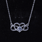 Certified Aquamarine Infinity and Heart Necklace AAA - Rosec Jewels